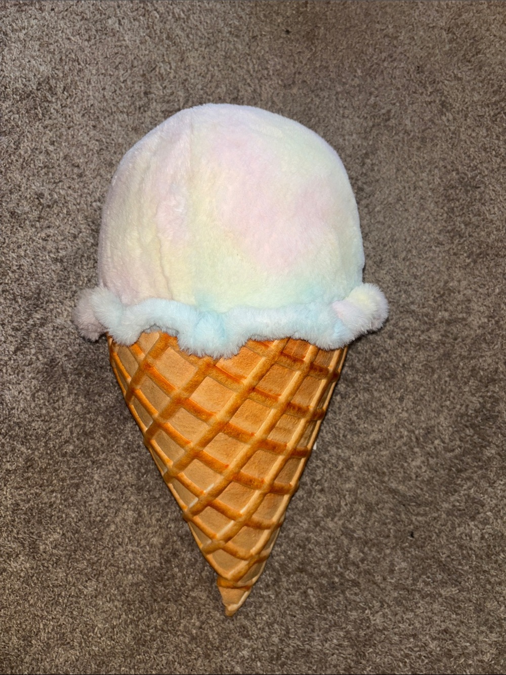 Plush Ice Cream Cone Toy - Pastel Rainbow